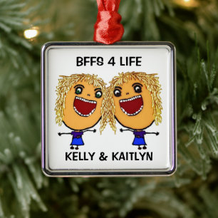 BFF Lustiger Cartoon für Blondinen INDIVIDUELL Ornament Aus Metall