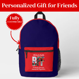 BFF Photo Collage Backpack – Gift for Friend Bedruckter Rucksack