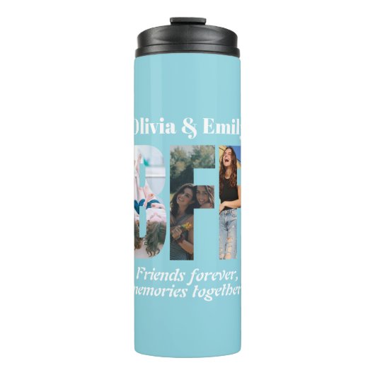 BFF Photo Collage Thermal Tumbler Gifts for Friend Thermosbecher (Vorderseite)