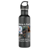 BFF Photo Collage Water Bottle – Gift for Friend Edelstahlflasche (Vorderseite)