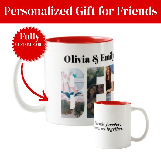 BFF Photo Two-Tone Mug – Personalized Gift Zweifarbige Tasse