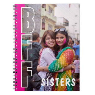 BFF Schwestern Foto Illusion Magenta Notizbuch Notizblock