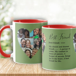 BFF-Zitat-Foto-Herz-Collage Farbige Tasse