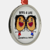 BFFS For Life Cartoon Ornament Aus Metall (Rechts)