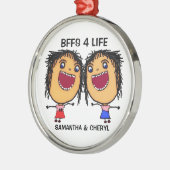 BFFS For Life Cartoon Ornament Aus Metall (Links)