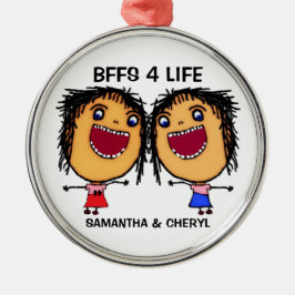 BFFS For Life Cartoon Ornament Aus Metall