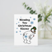 Bflügen Sie Weihnachtskisses Postkarte (Stehend Vorderseite)