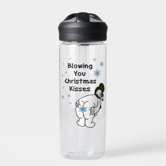 Bflügen Sie Weihnachtskisses Trinkflasche (Vorderseite)