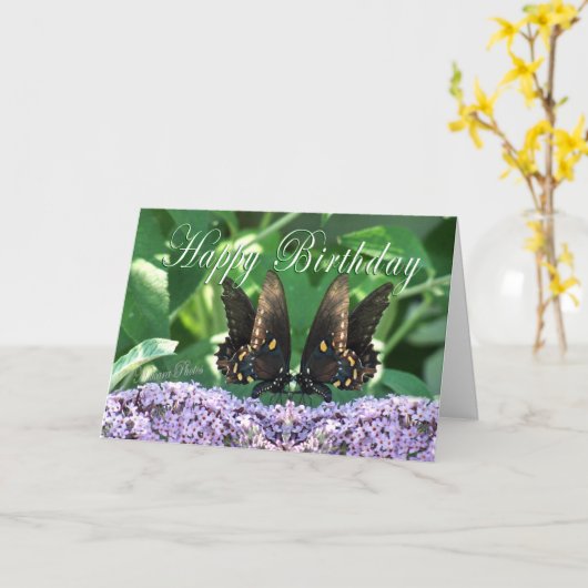 BflyKissesHBDcard Karte (Gelbe Blume)