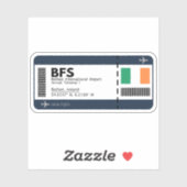 BFS Belfast Boarding Pass - Airport Ticket Aufkleber (Blatt)