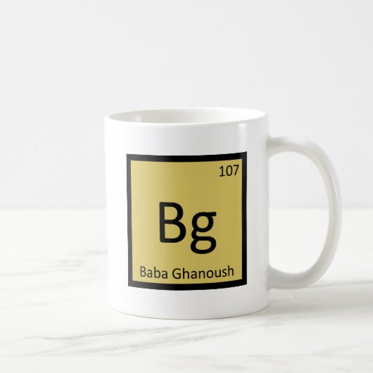 BG - Baba Ghanoush Appetizer Chemistry Symbol Kaffeetasse (Rechts)
