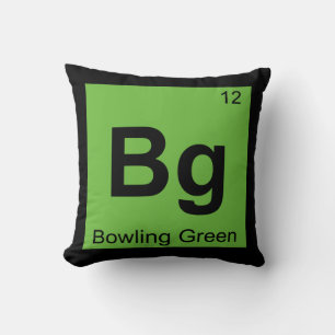 Bg - Bowling Green Kentucky Chemisches Symbol Kissen