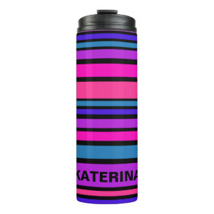 BG Streifen Muster III + Ihre Rückseite und Ihre I Thermosbecher