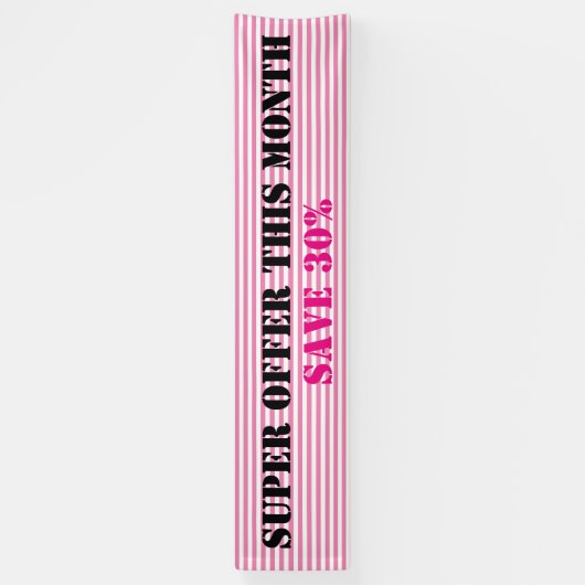 BG Streifen Muster schmal weiß + Ihre Rückseite & Banner (Vertikal)