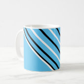 BG Stripes Muster schmal weiß & schwarz + hinten. Kaffeetasse (Vorderseite Links)