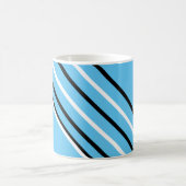 BG Stripes Muster schmal weiß & schwarz + hinten. Kaffeetasse (Mittel)