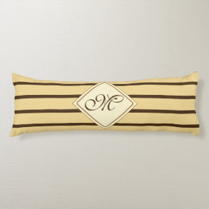 BG Stripes Muster wride beige + Ihr Monogramm Seitenschläferkissen