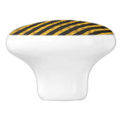 BG Stripes Patternes schwarzes Gold + Ihre Ideen Keramikknauf (Seitenansicht)