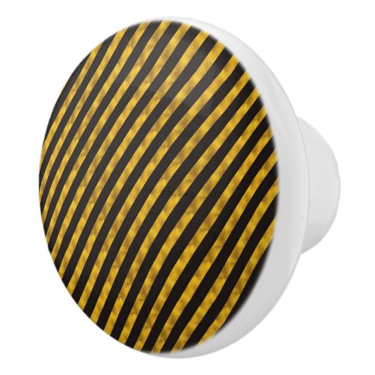 BG Stripes Patternes schwarzes Gold + Ihre Ideen Keramikknauf (Rechts)