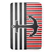 BG Stripes schwarzes Rot des Musters u. Badematte (Vorderseite Vertikal)