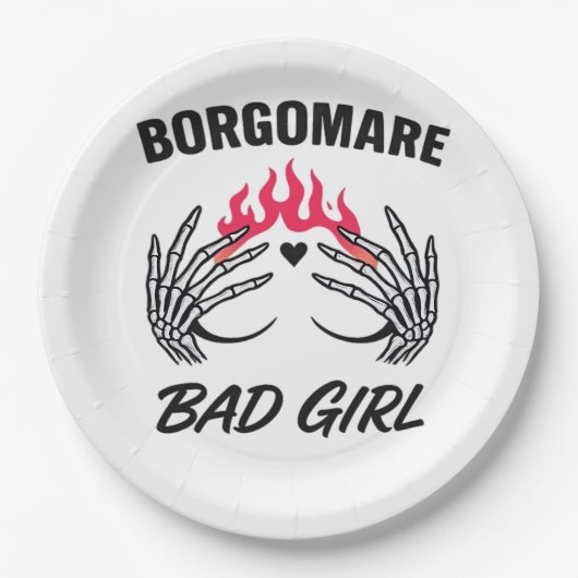 Bgm Bad Girl II - Skeletton Herz Hände Pappteller (Vorderseite)