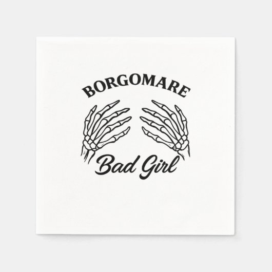 Bgm Bad Girl - Skeletton Herz Hände Serviette (Vorderseite)