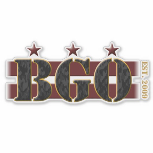 BGO Logo Vinyl Sticker (transparent 8" x 8") (Vorderseite)