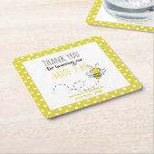 BH 2 BEE Niedlich Gelbes Punkt Brautparty Rechteckiger Pappuntersetzer (angewinkelt)