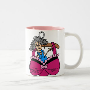 BH-Brüste und Falten Humor Zweifarbige Tasse