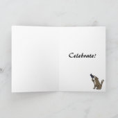 BH, Spaß-Wolf, der die Trompete-Geburtstags-Karte Karte (Innenseite)