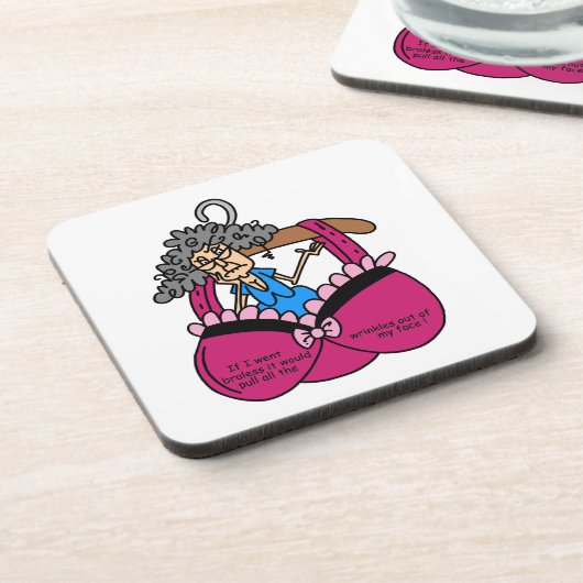 BH und Falten-Spaß Getränkeuntersetzer (Linke Seite)