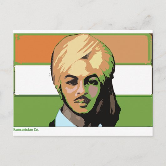Bhagat Singh: Ein revolutionärer Held Postkarte (Vorderseite)
