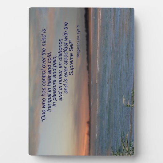 Bhagavad Gita Quote Plaque, "Wer Kontrolle hat.. Fotoplatte (Vorderseite)