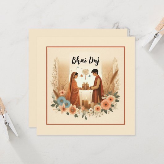 Bhai Duj Karte (Vorderseite/Rückseite Beispiel)