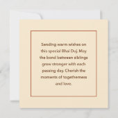 Bhai Duj Karte (Rückseite)