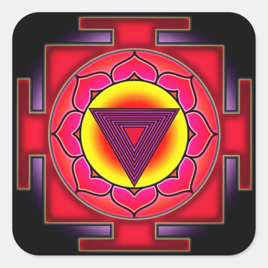 Bhairavi Yantra Quadratischer Aufkleber (Vorderseite)