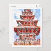 Bhaktapur Durbar Nepal Berühmte Wasserfarbe Postkarte (Vorne/Hinten)