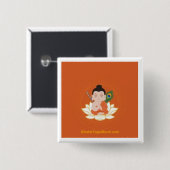 BhaktiYogaMonk Quadratischer Button (Vorne & Hinten)
