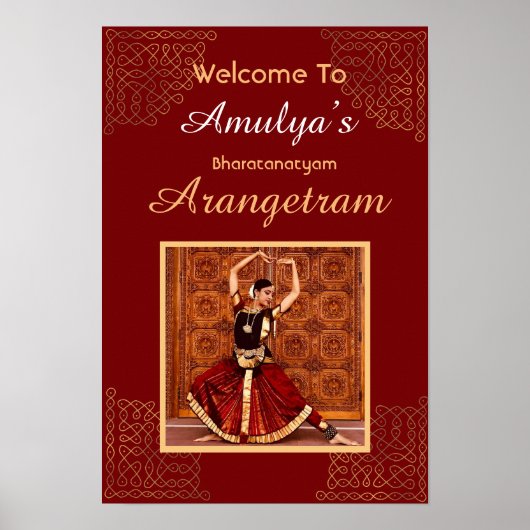 Bharatanatyam Arangetram Begrüßungsschild, persona Poster (Vorne)