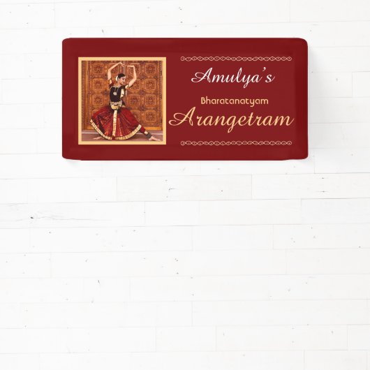 Bharatanatyam Arangetram Vinyl Banner, 61cm x 30cm Banner (InSitu)