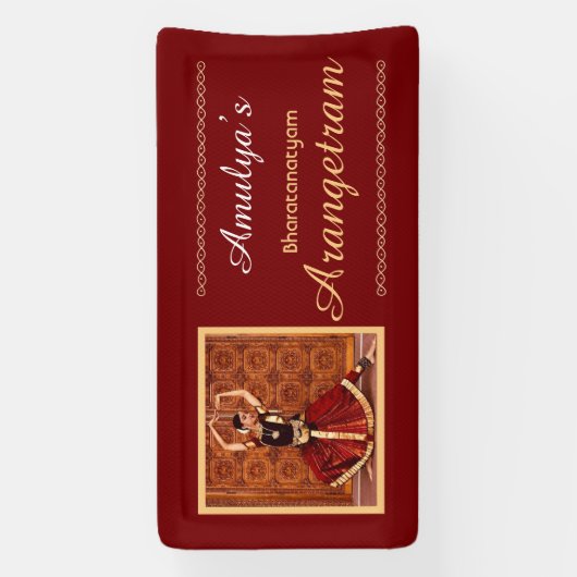 Bharatanatyam Arangetram Vinyl Banner, 61cm x 30cm Banner (Vertikal)