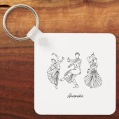 Bharatanatyam Dance individuelle Name Schlüsselanhänger (Vorderseite)