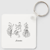 Bharatanatyam Dance individuelle Name Schlüsselanhänger (Rückseite)