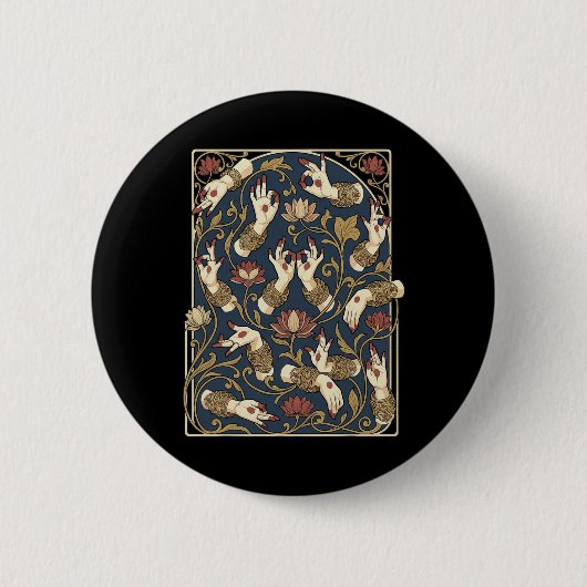 Bharatanatyam Kathak und Odissi indischer klassisc Button (Vorderseite)