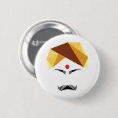 Bharathiyar abstrakte Tamil-Knopffarbe Button (Vorne & Hinten)