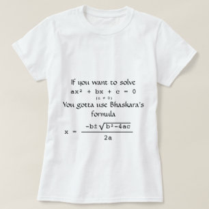 Bhaskara Formula Solves Quadratischer Gleichung T  T-Shirt