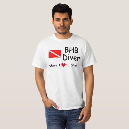 BHB Diver - Wo ich Liebe zum Tauchen! T-Shirt (Vorne ganz)