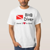 BHB Diver - Wo ich Liebe zum Tauchen! T-Shirt (Vorderseite)
