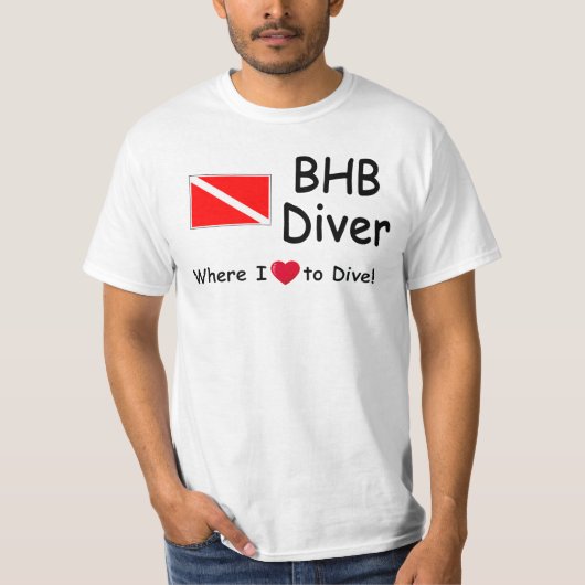 BHB Diver - Wo ich Liebe zum Tauchen! T-Shirt (Vorderseite)