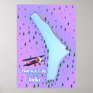 Bhimtal Lake Bhimtal India Reiseplakat. Poster